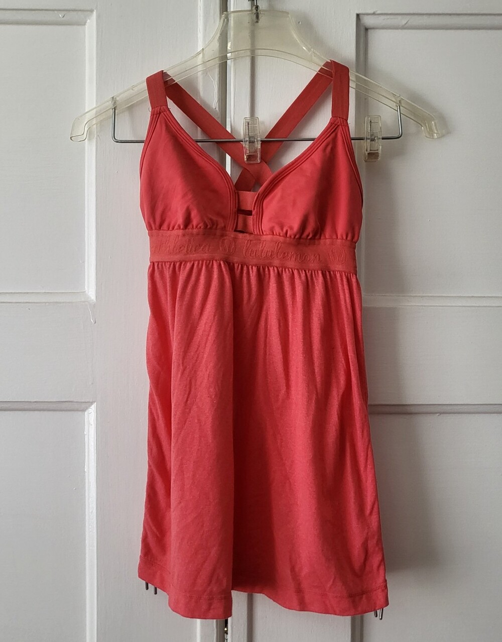Lululemon Coral Drawstring Side Exercise Tank Top Criss Cross Straps XXS
